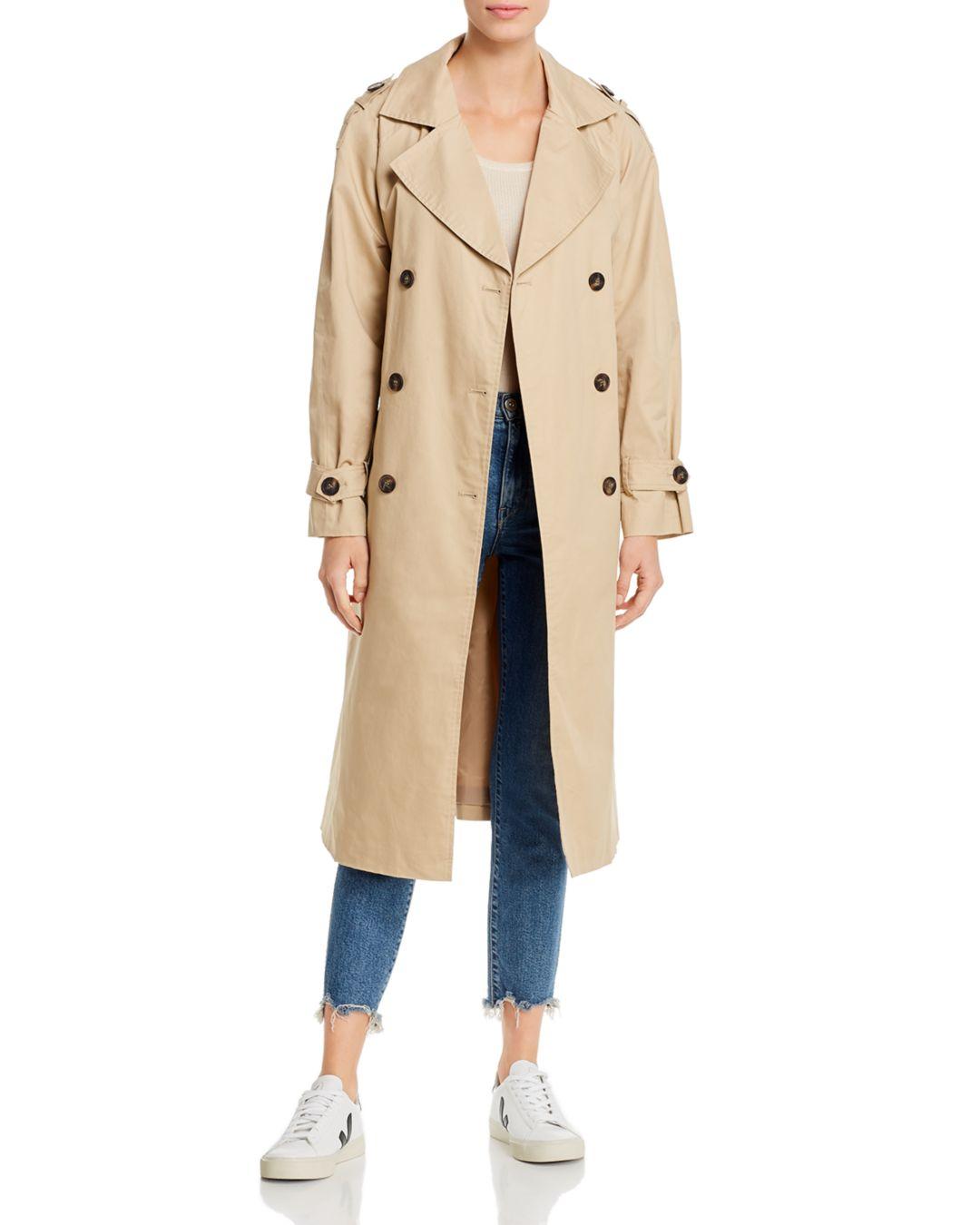 Vero Moda Synthetic Hamborg Long Trench Coat in Natural - Lyst