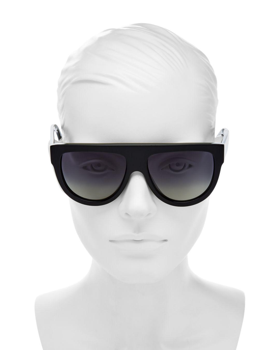 Grønland Kollega akavet Celine Polarized Flat Top Aviator Sunglasses in Black | Lyst