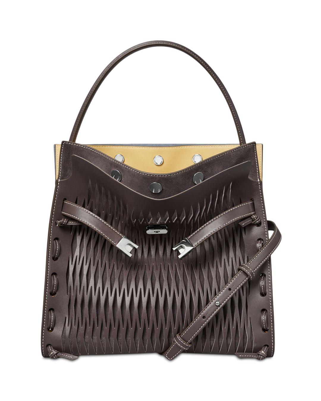 Tory Burch Lee Radziwill Cutout Double Satchel Bag in Black Lyst