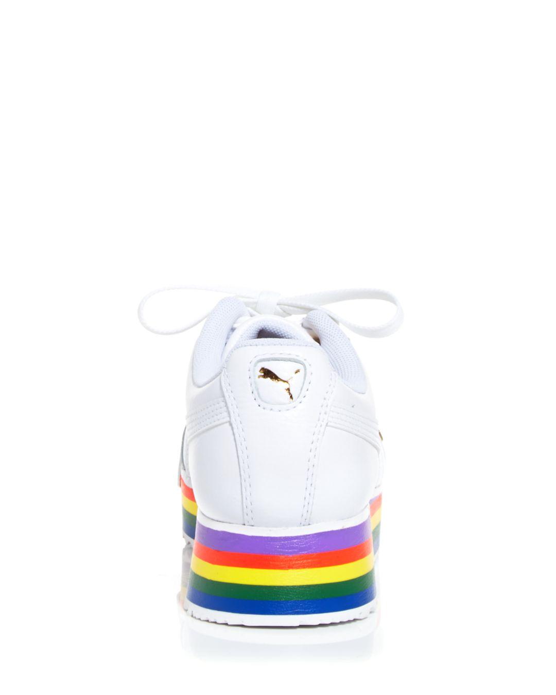 puma white rainbow sneakers