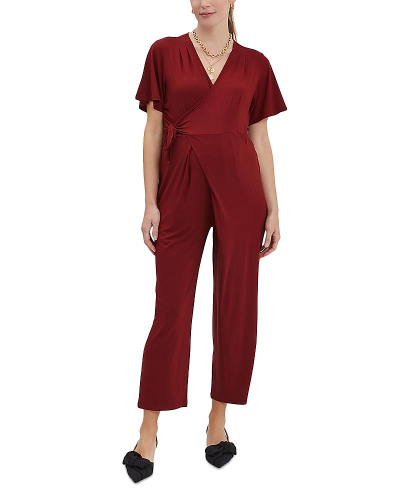 Nom Maternity Lucia Jersey Maternity Jumpsuit in Red Lyst UK