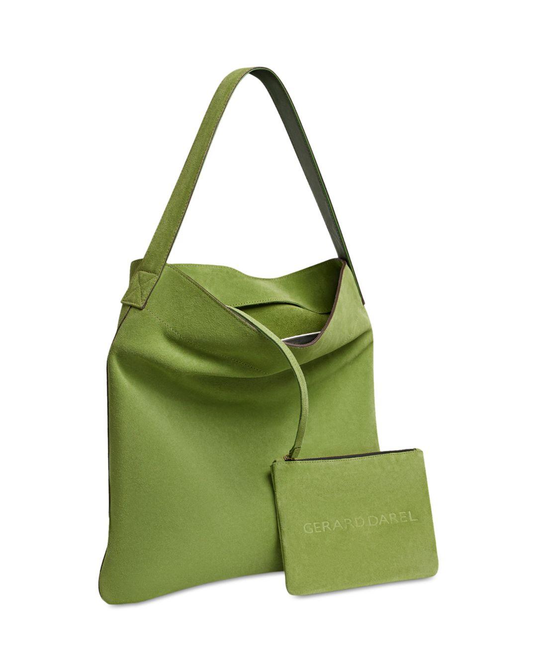 Gerard Darel Lady Leather Hobo Bag W/ Removable Pouch in Green | Lyst