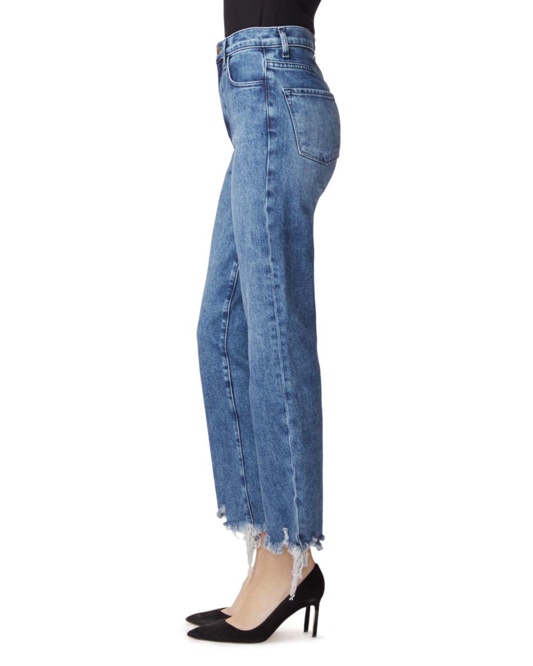 J Brand Denim Jules High - Rise Straight Jeans In Sympathy Destruct in Blue - Lyst