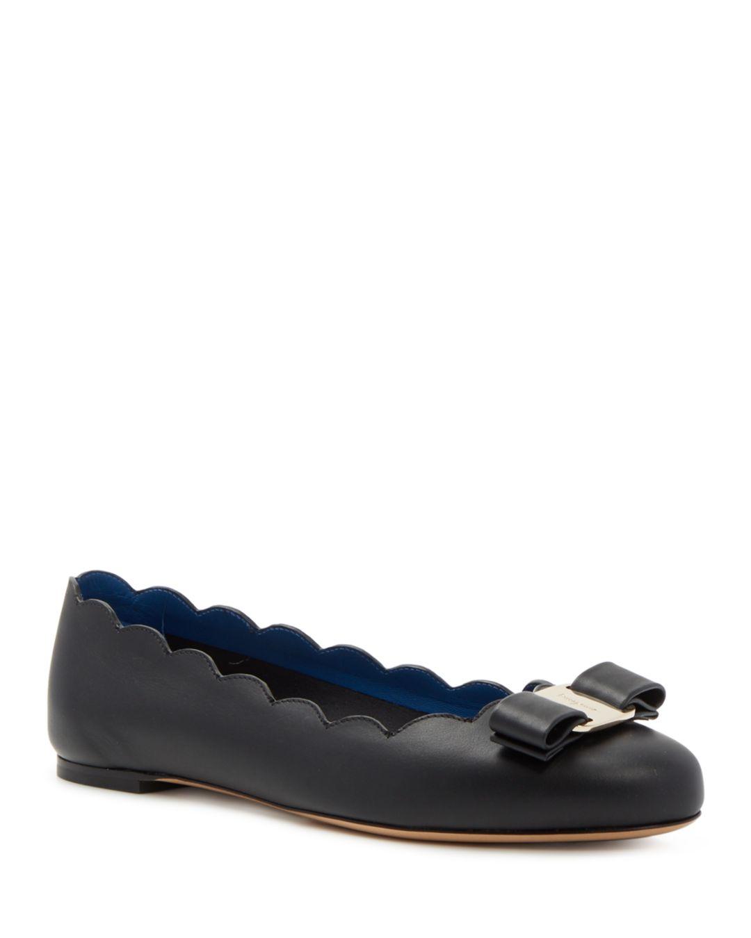 salvatore ferragamo women's varina scalloped ballet flats