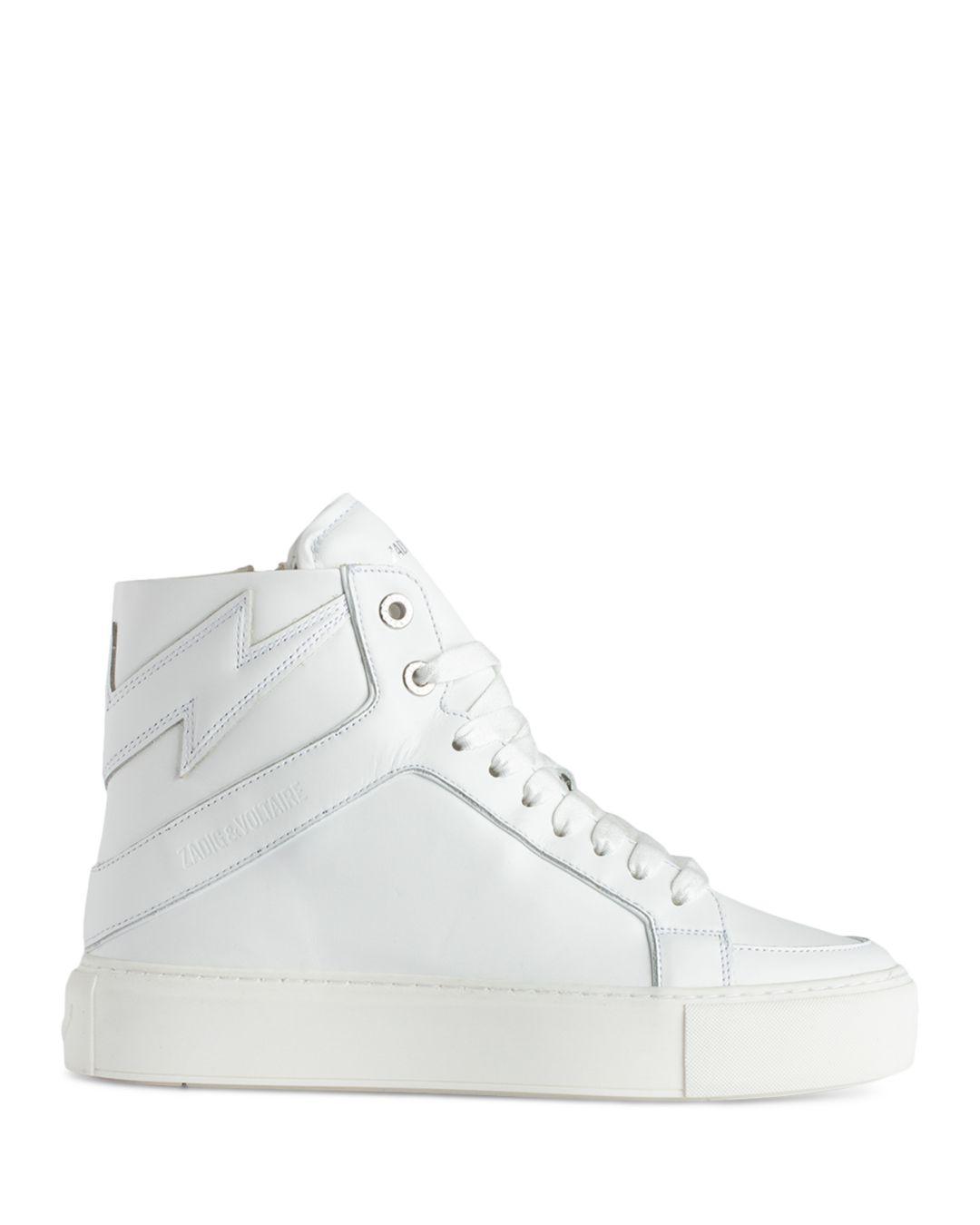 Zadig & Voltaire High Flash High Top Platform Sneakers in White | Lyst