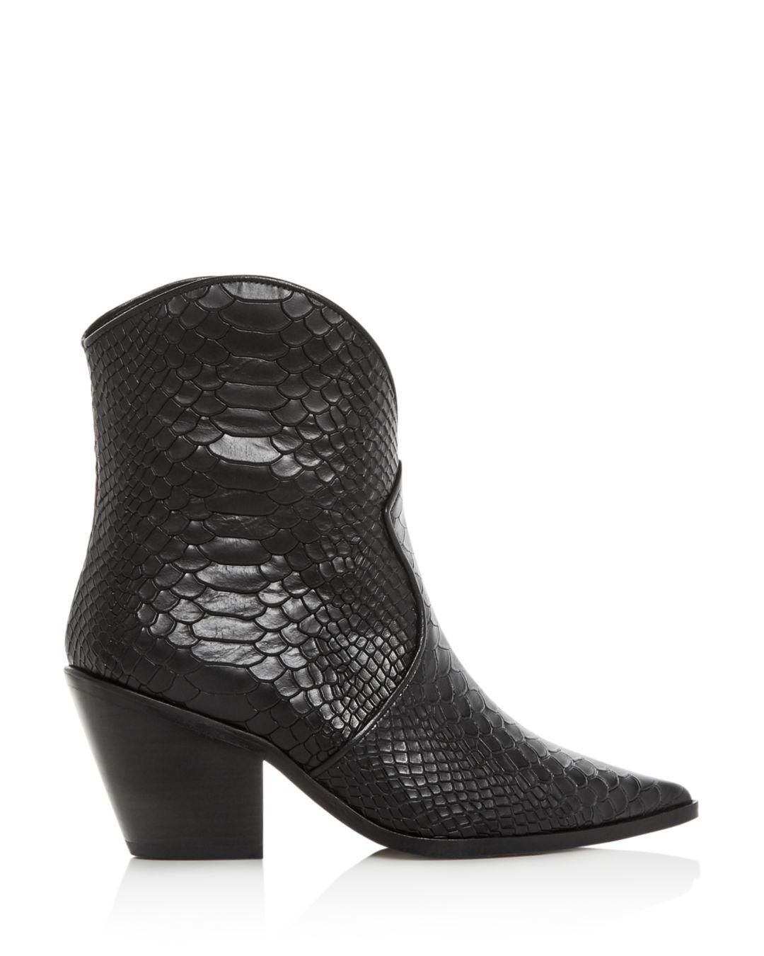 Anine Bing Leather Women's Croc - Embossed High - Heel Cowboy Boots in ...