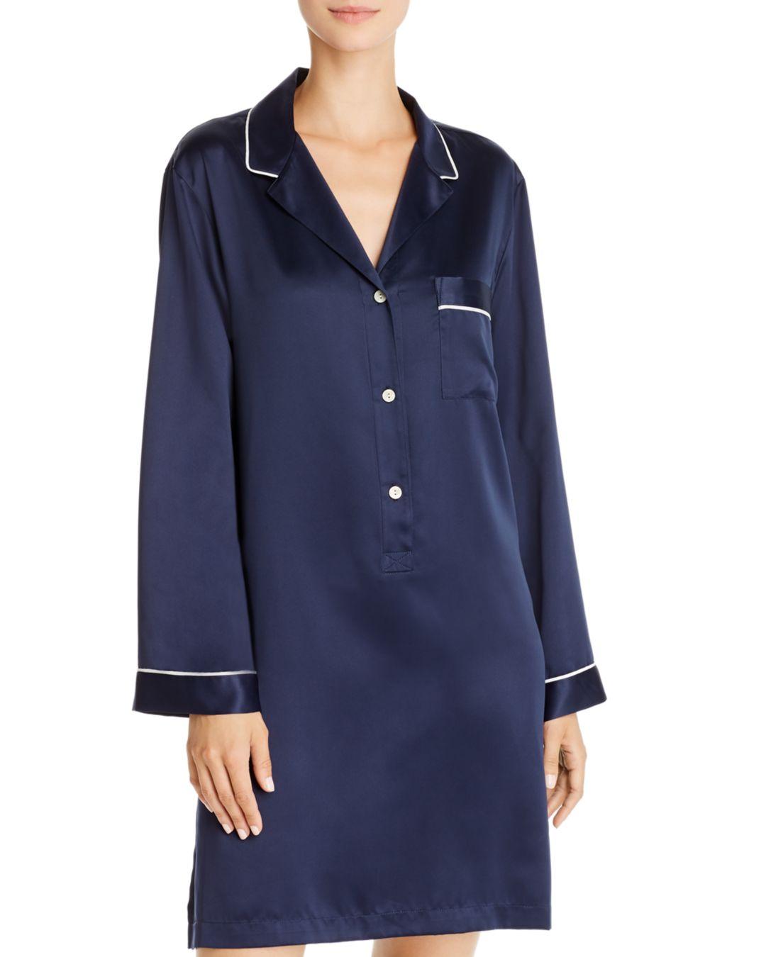 Natori Satin Sleepshirt in Night (Blue) Lyst