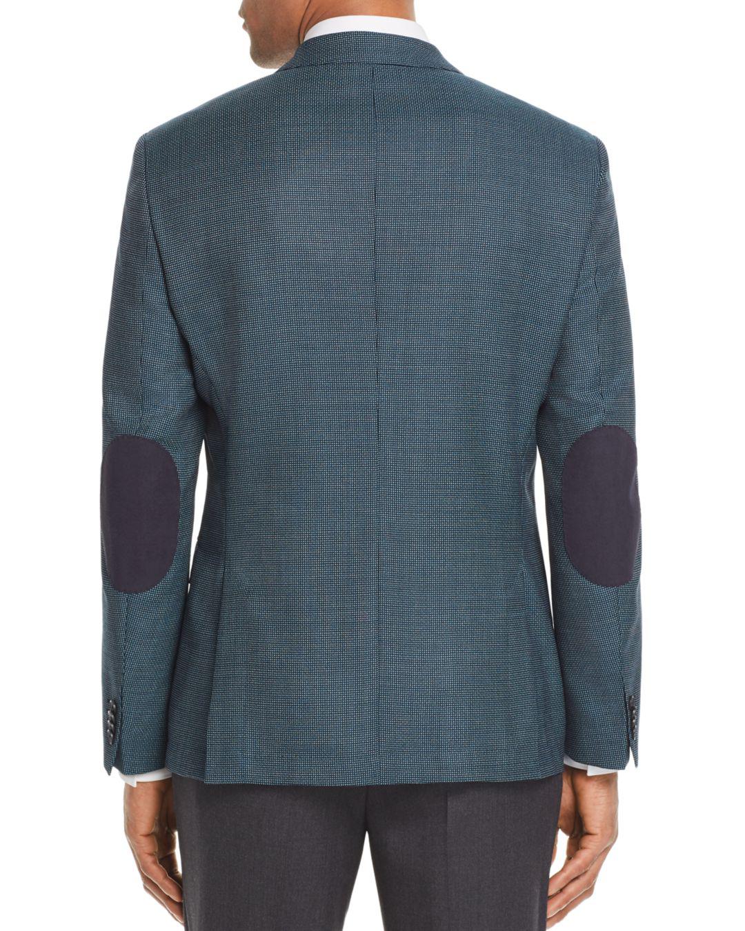 BOSS by HUGO BOSS Jester Regular Fit Elbow Patch Check Sport Coat in Blue  for Men | Lyst