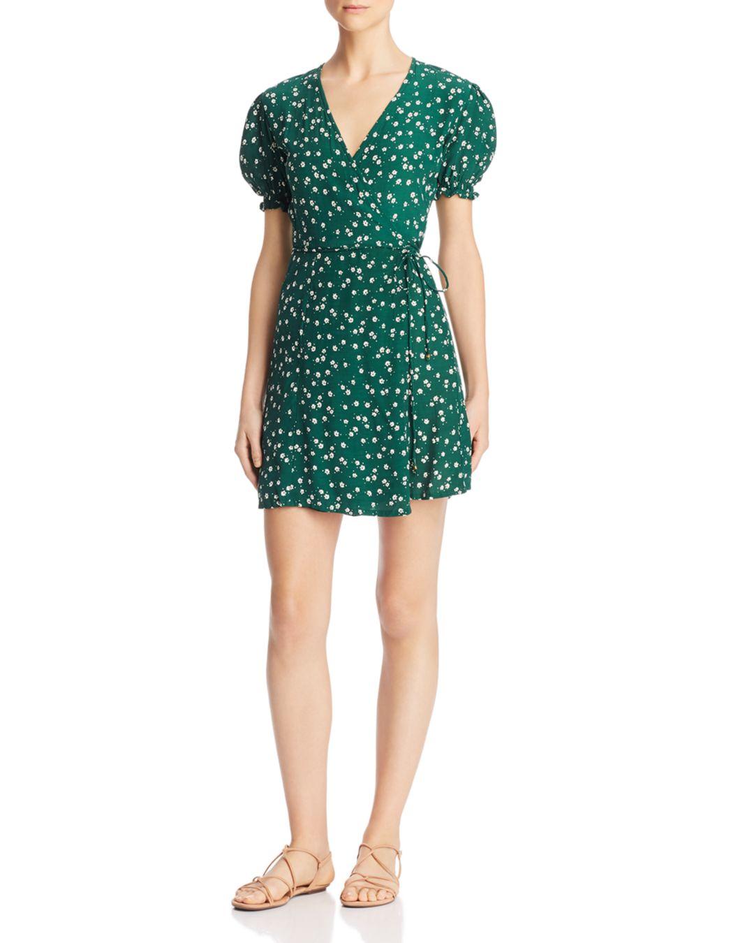 Faithfull The Brand Mira Wrap Dress in Green Floral (Green) | Lyst