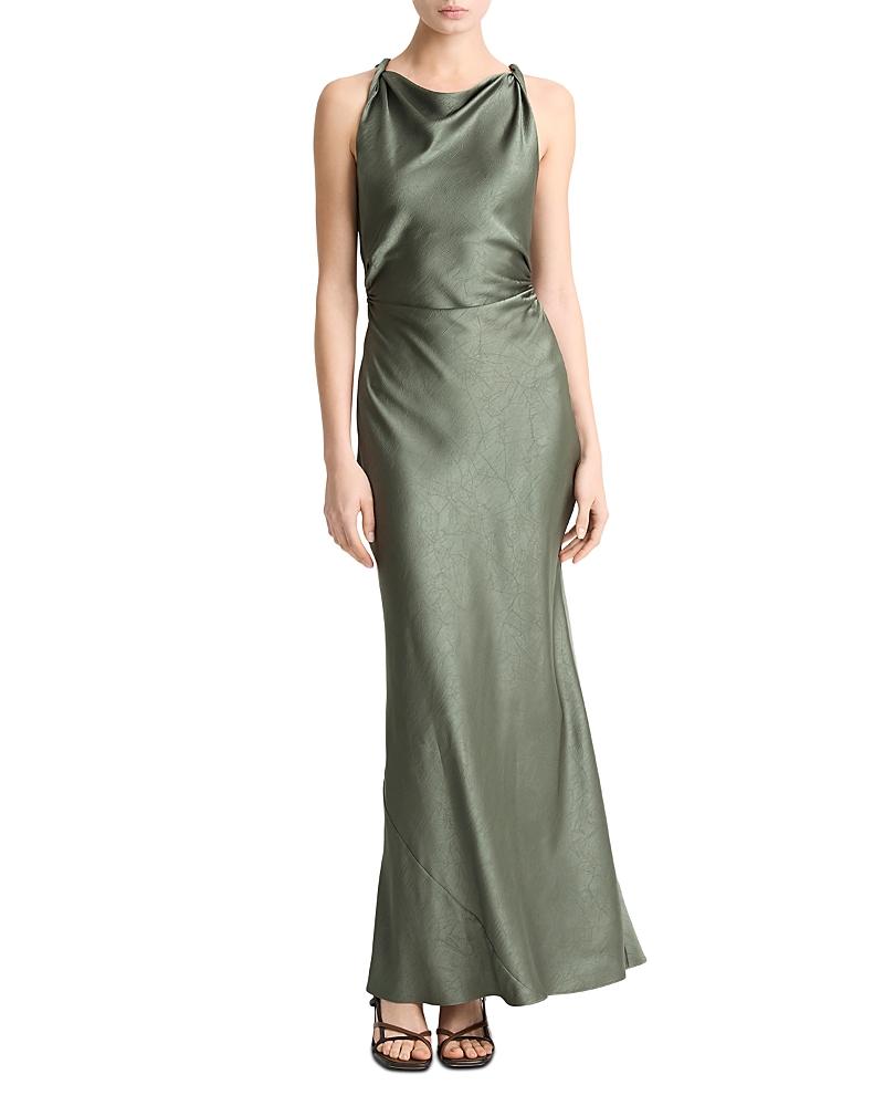 vince green slip dress Vince Satin Cap-Sleeve Slip Dress in Green