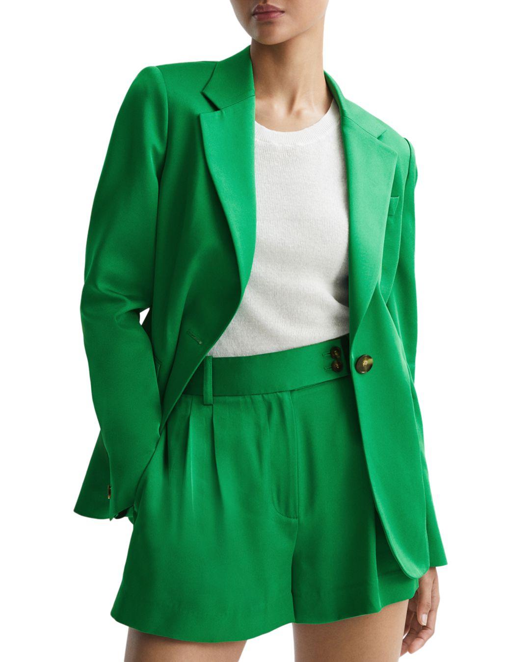 Reiss Sofie Single Button Blazer in Green | Lyst