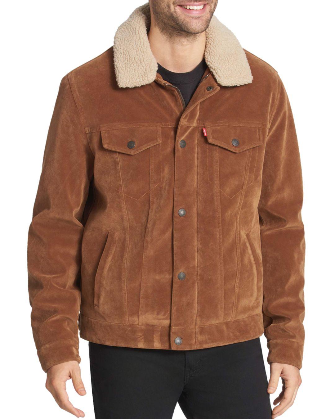 Levi's Synthetic Sherpa Lined Faux - Suede Classic Trucker Jacket in ...
