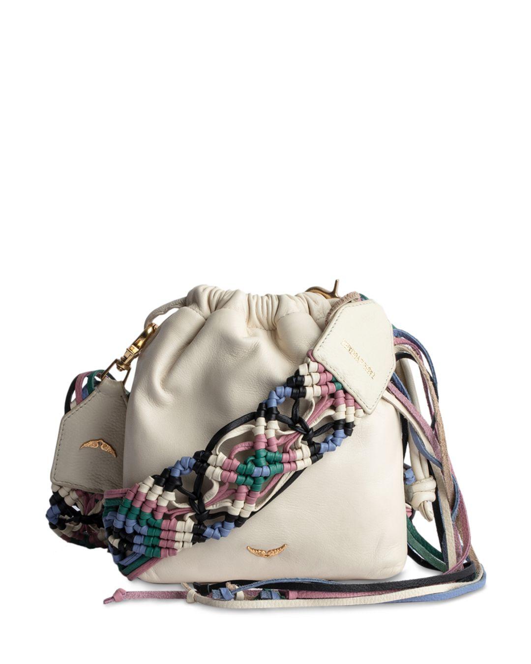Zadig & Voltaire Rock Go Leather Bag With Macrame Strap in White Lyst