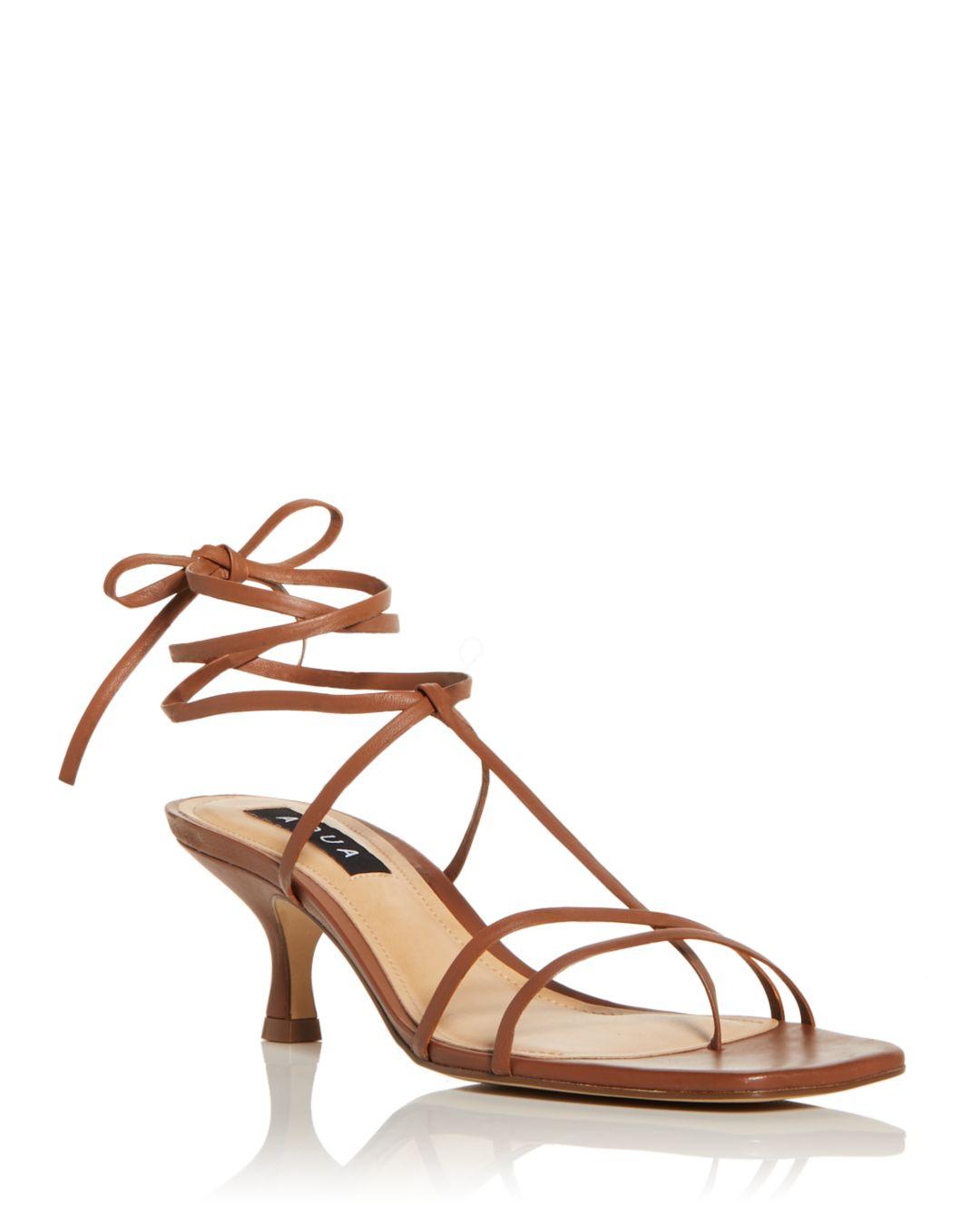 brown ankle tie sandals