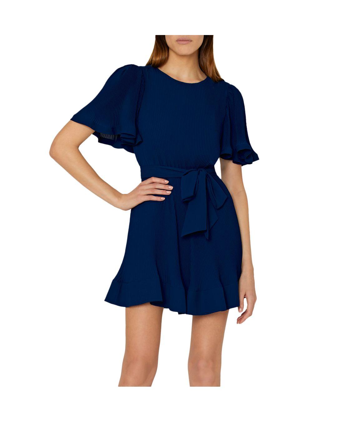 MILLY Lumi Pleated Dress in Blue | Lyst