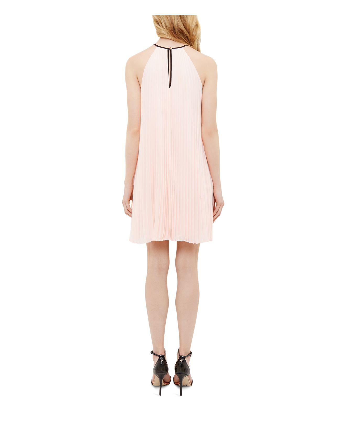 Ted Baker Emelay Bowdetail Pleated Aline Dress in Baby Pink (Pink) Lyst