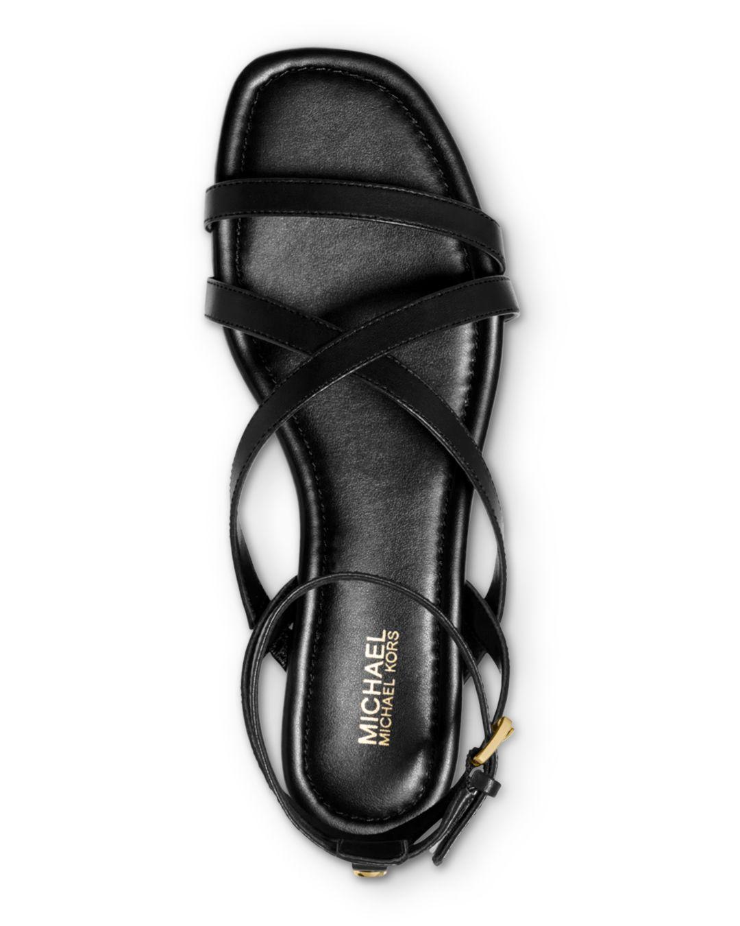 Michael Kors Tasha Leather Sandal in Black - Save 65% - Lyst