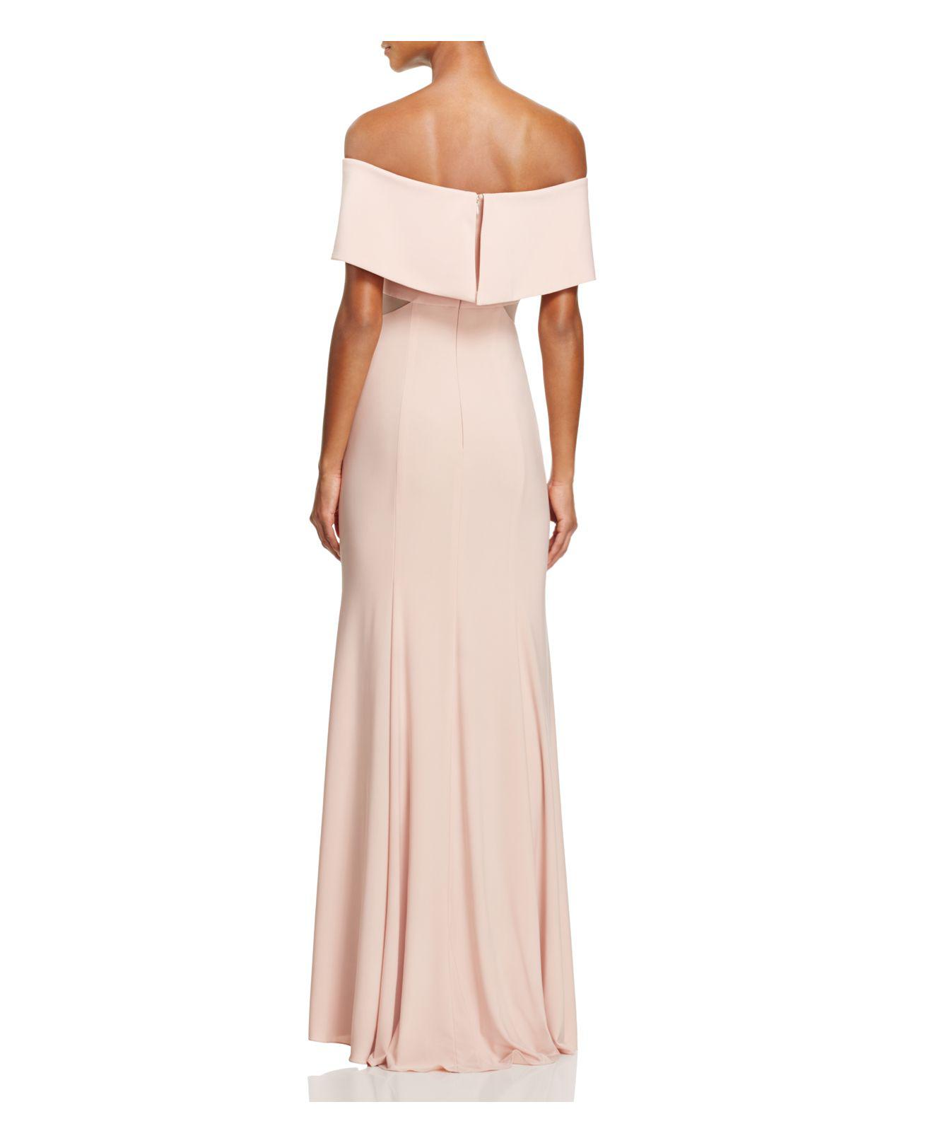 aqua off the shoulder gown
