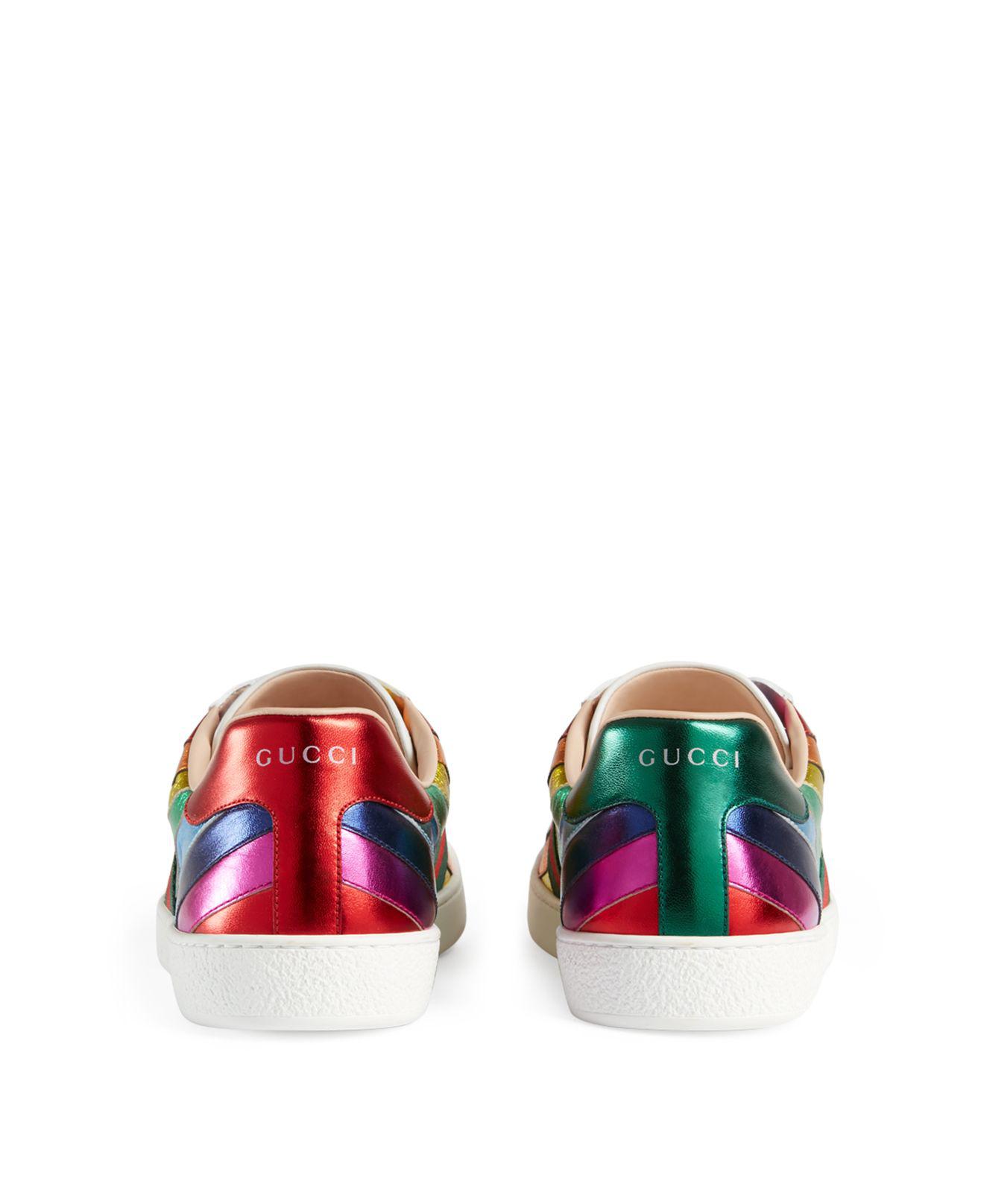 gucci metallic rainbow sneakers
