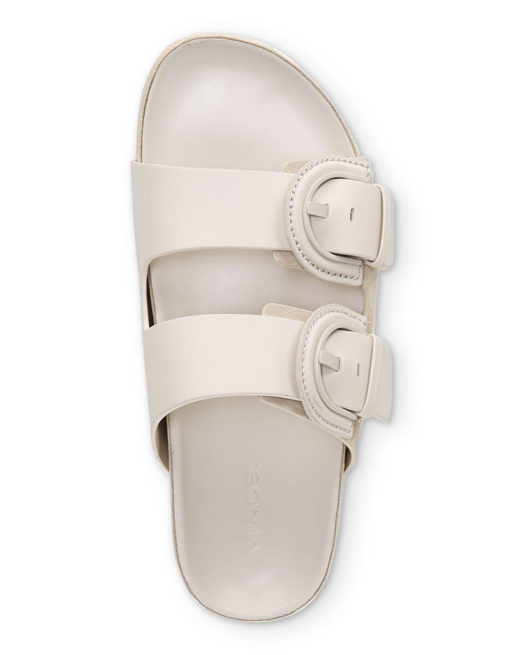 vince women's glyn double buckle slide sandals