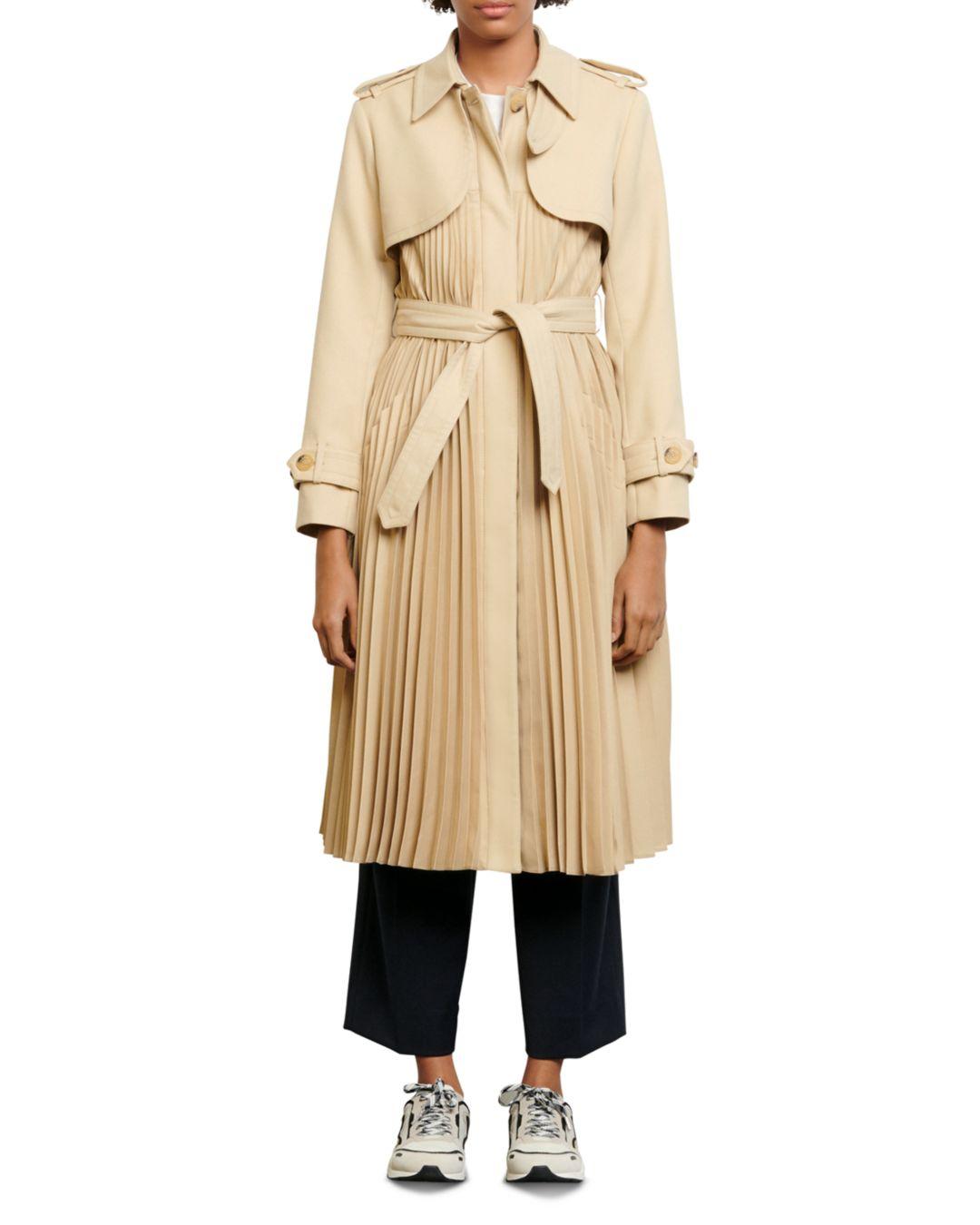 pleated trench coat