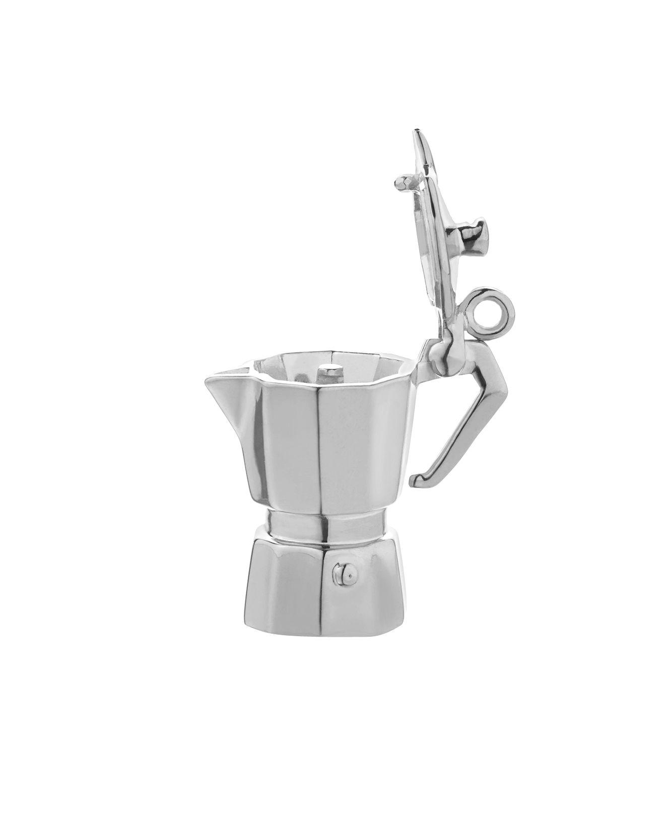 Jet Set Candy Italian Espresso Pot Charm in Silver