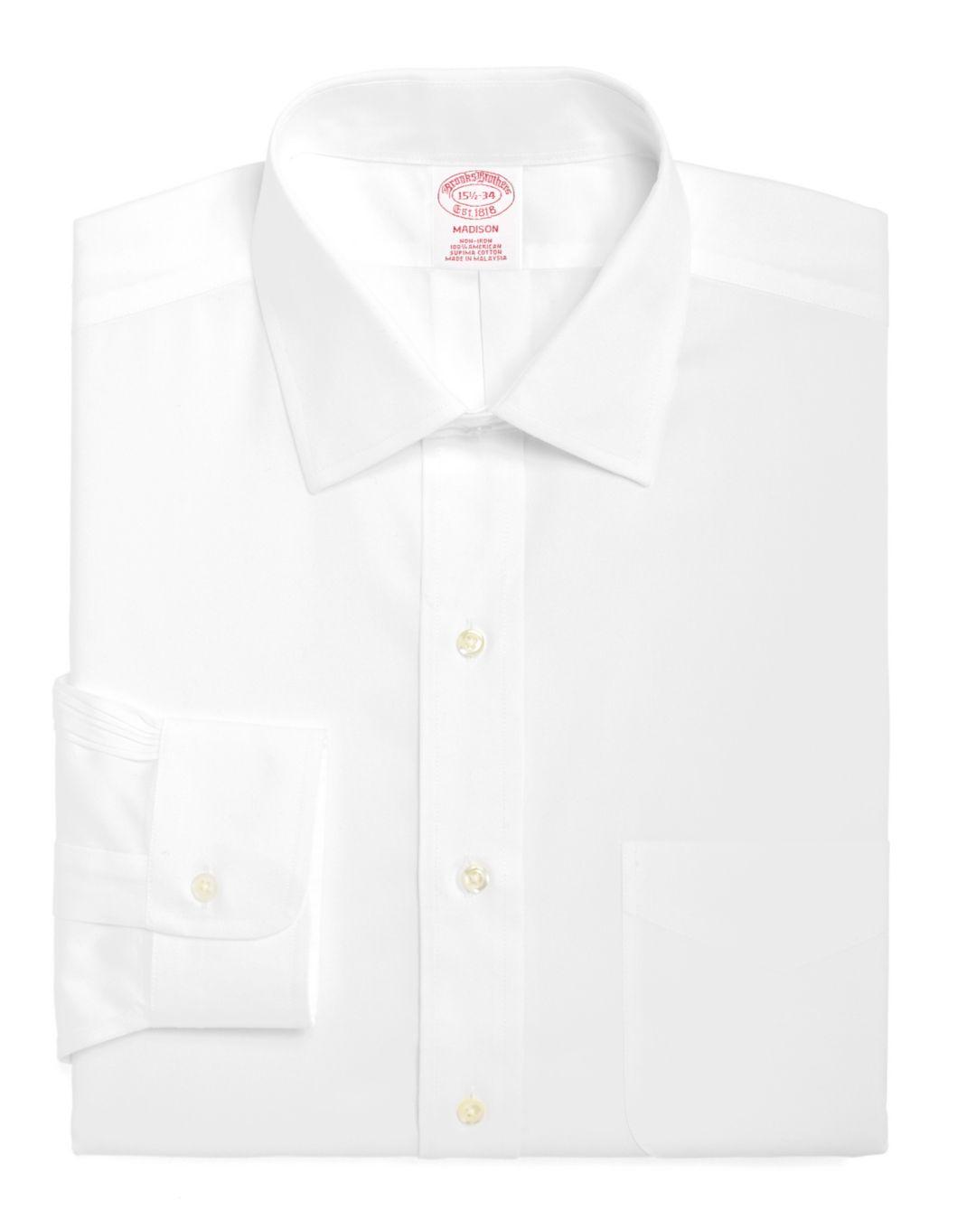 Brooks Brothers Cotton Non Iron Solid Classic Fit Dress Shirt in