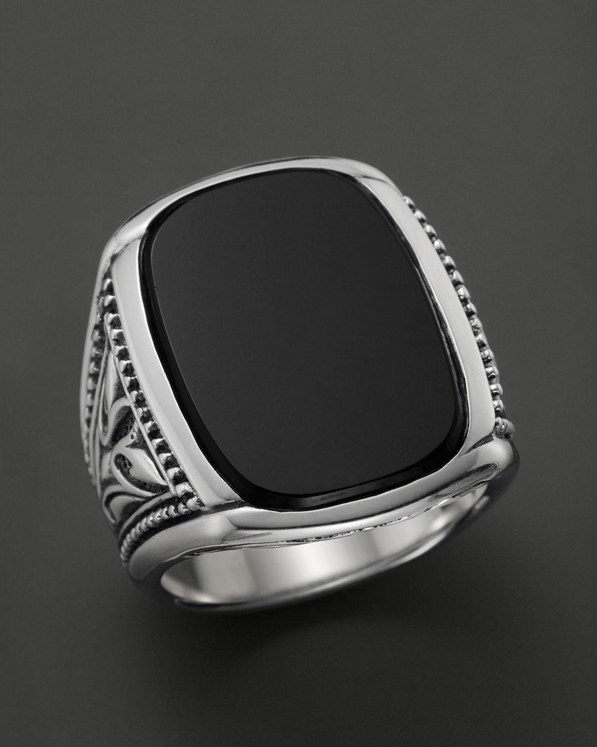 Scott Kay Men's Sterling Silver Large Engraved Ring With ...