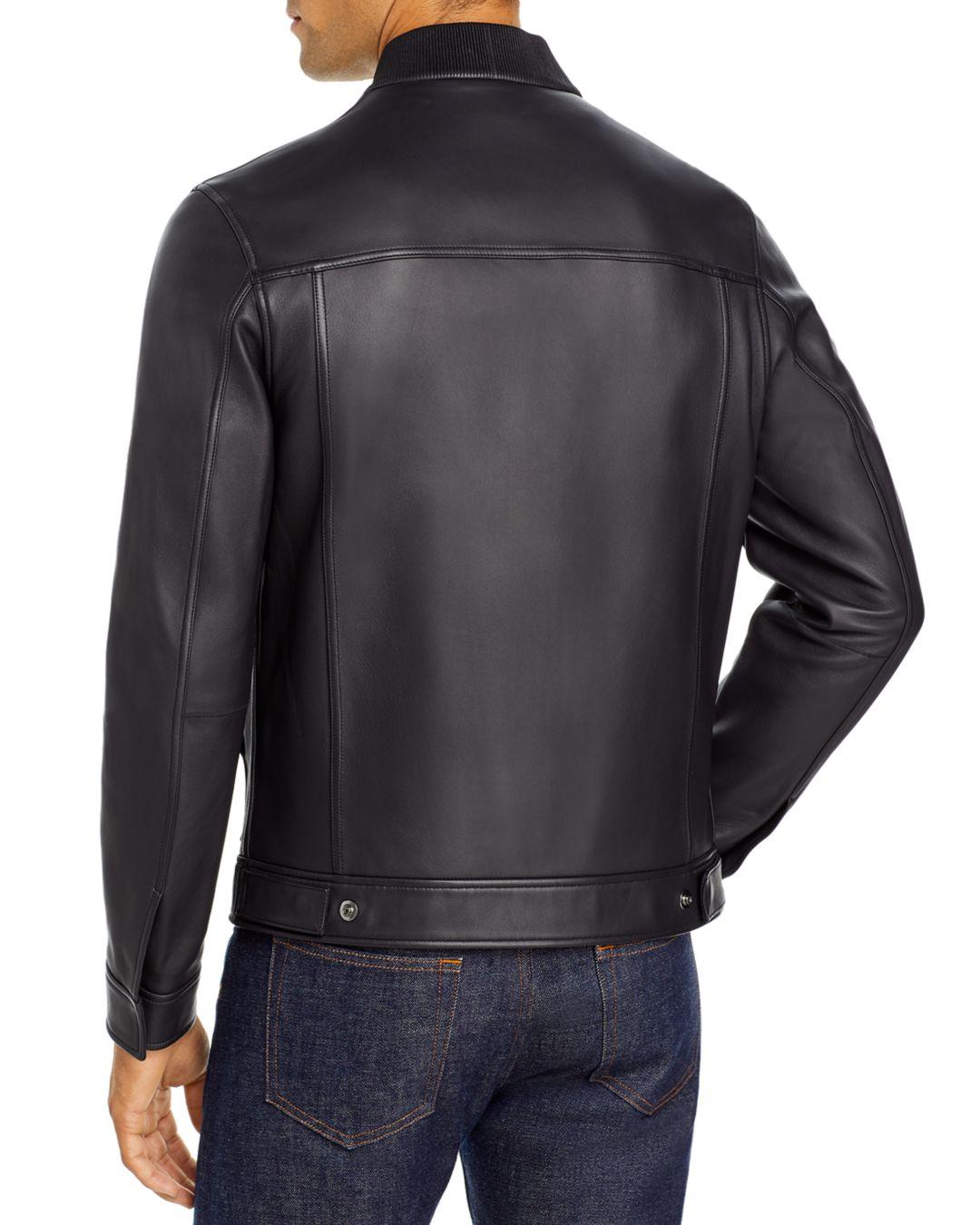 Theory Fletcher Plover Leather Jacket in Black for Men - Lyst