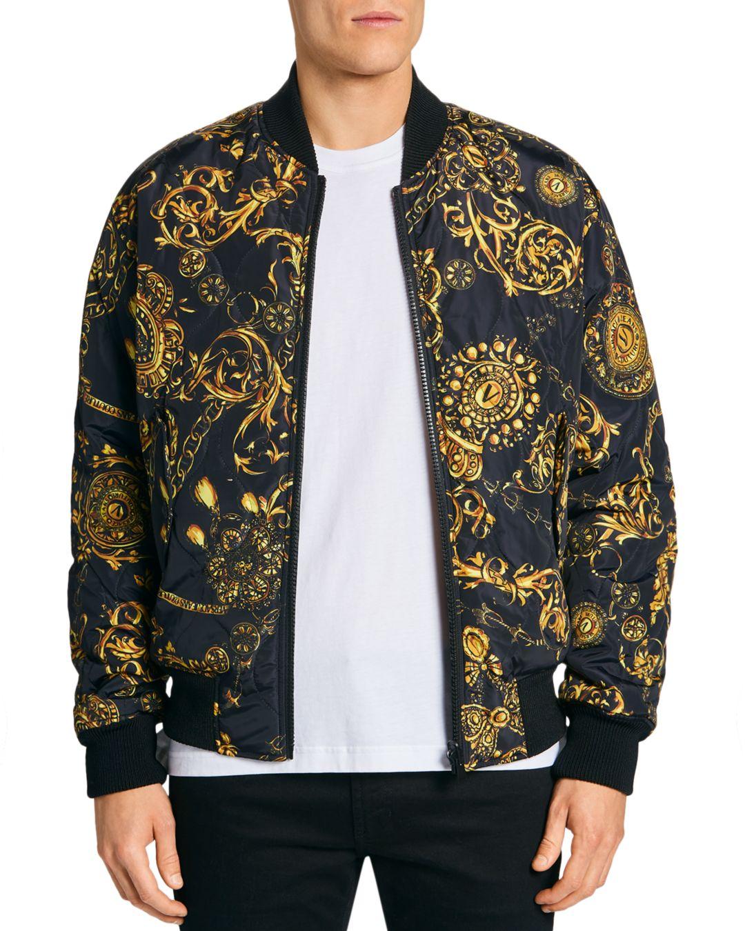 Versace Jeans Couture Regalia Baroque Print Reversible Bomber Jacket in  Black for Men | Lyst