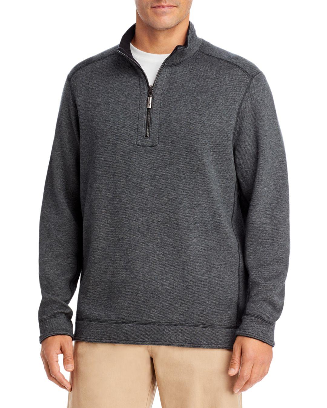 Tommy Bahama Cotton Flipshore Reversible Half - Zip Knit Pullover in