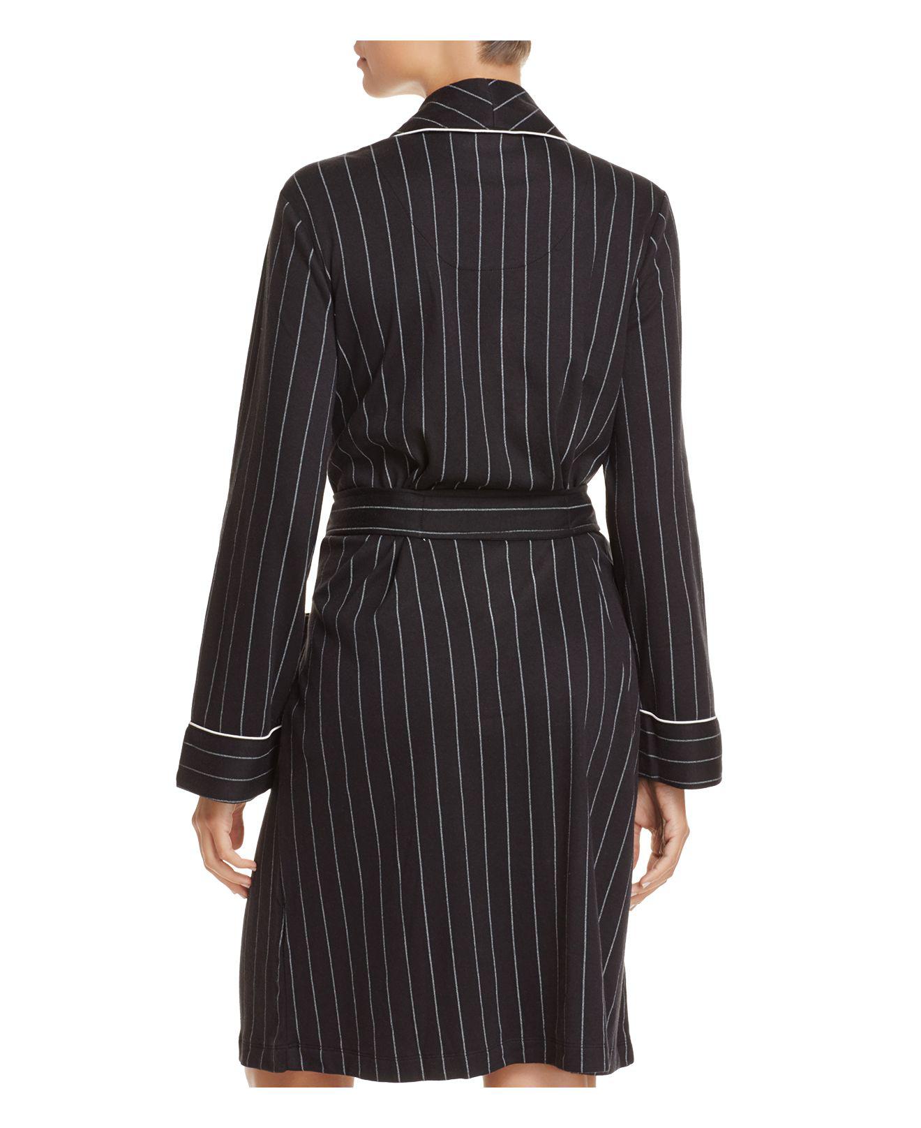 Ralph Lauren Lauren Pinstripe Robe in Black Lyst