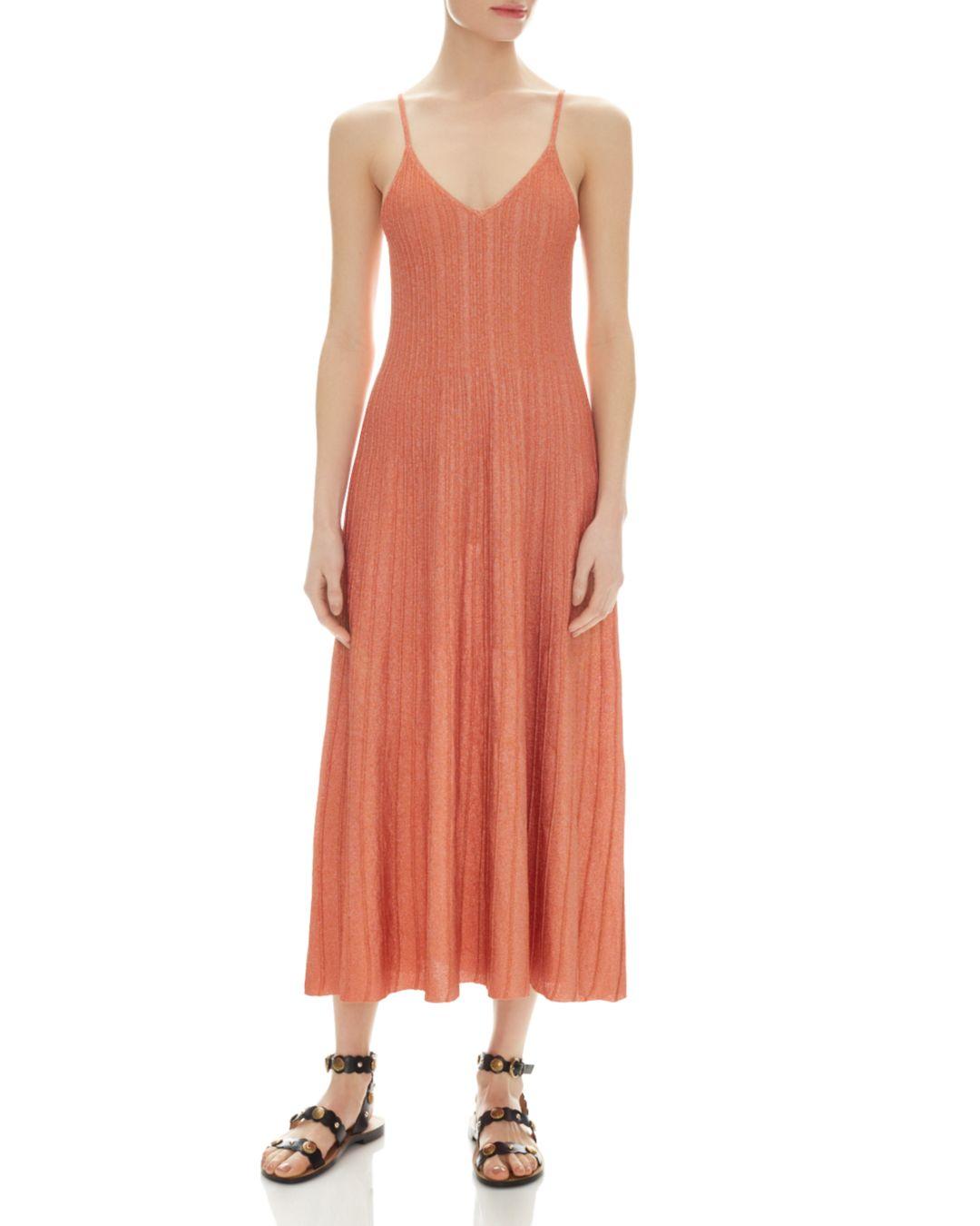 metallic knit midi dress