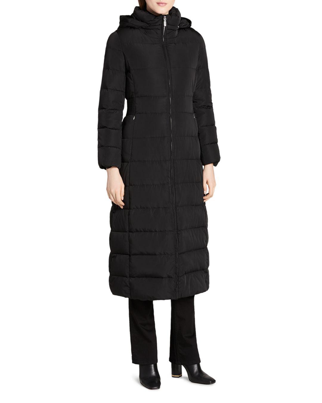 calvin klein hooded maxi down puffer coat