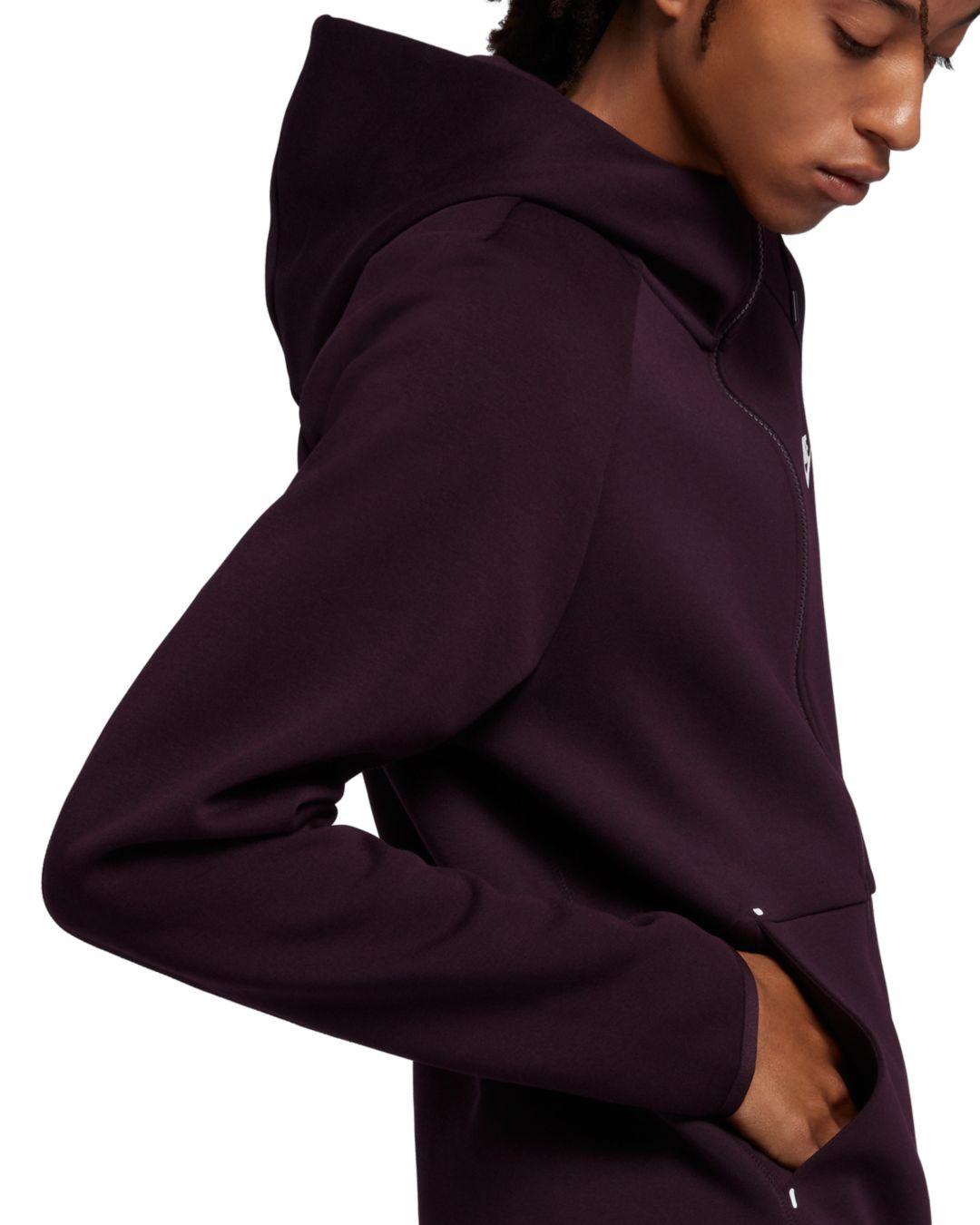 burgundy tech fleece hoodie