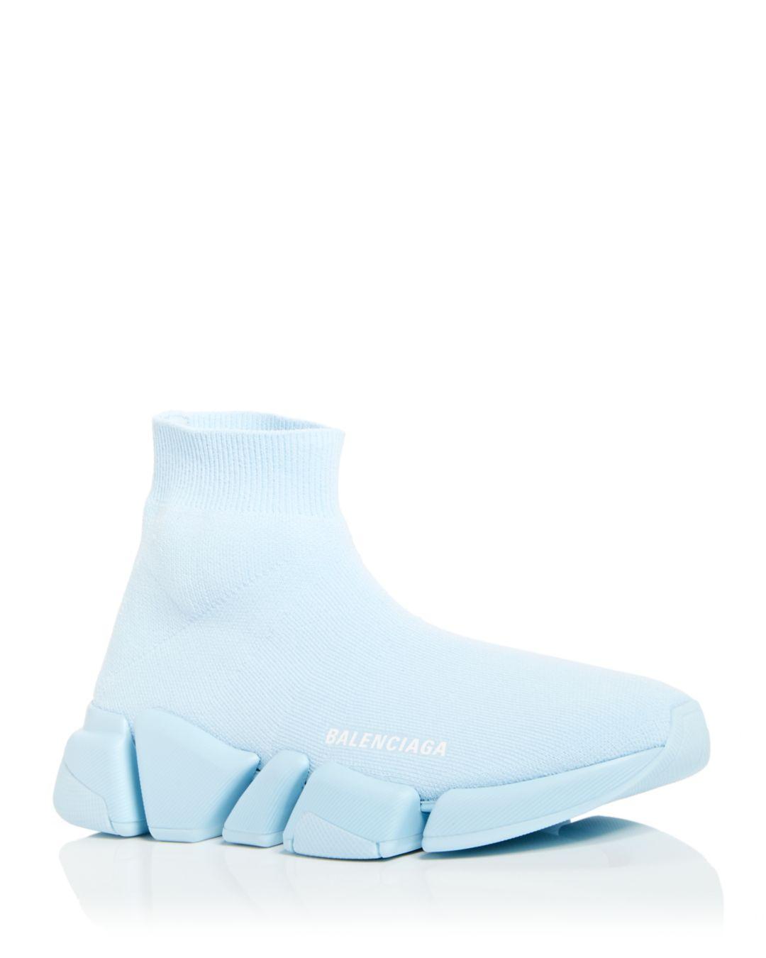 Balenciaga Speed 2.0 Knit High Top Sock Sneakers in Blue | Lyst
