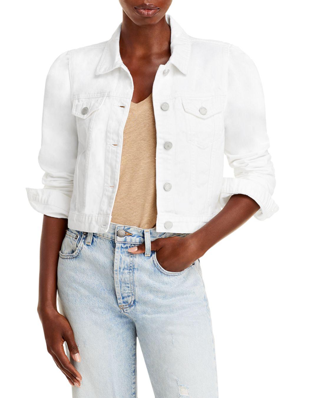 Blank NYC Cropped Denim Jacket in White - Lyst