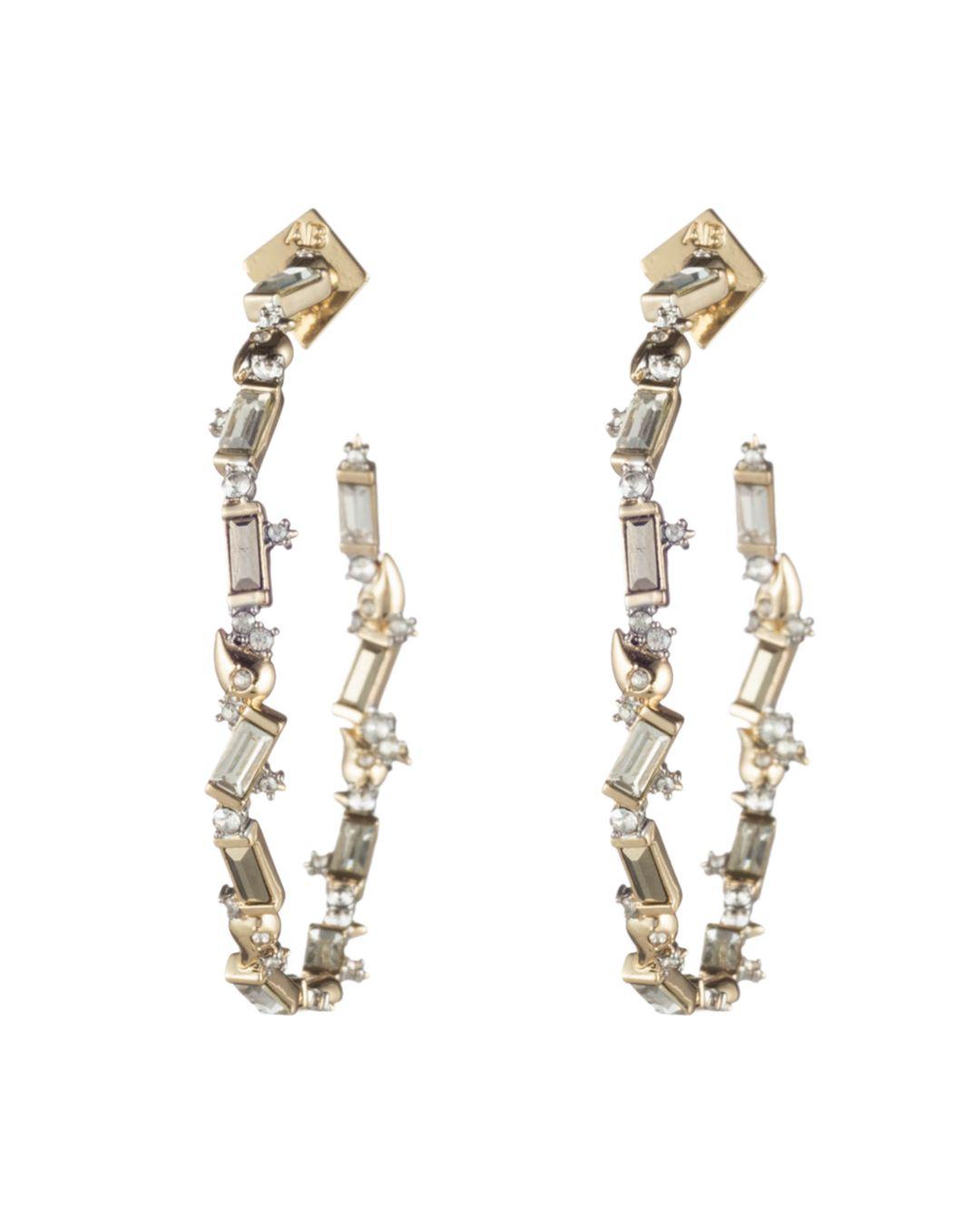 Alexis Bittar Crystal Baguette Hoop Earrings in Gold (Metallic) - Lyst