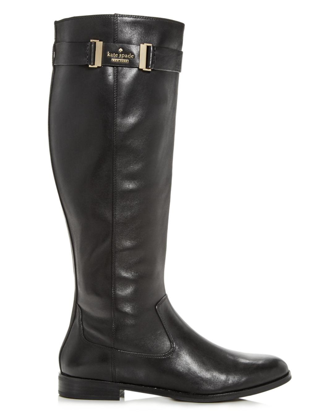 kate spade black riding boots