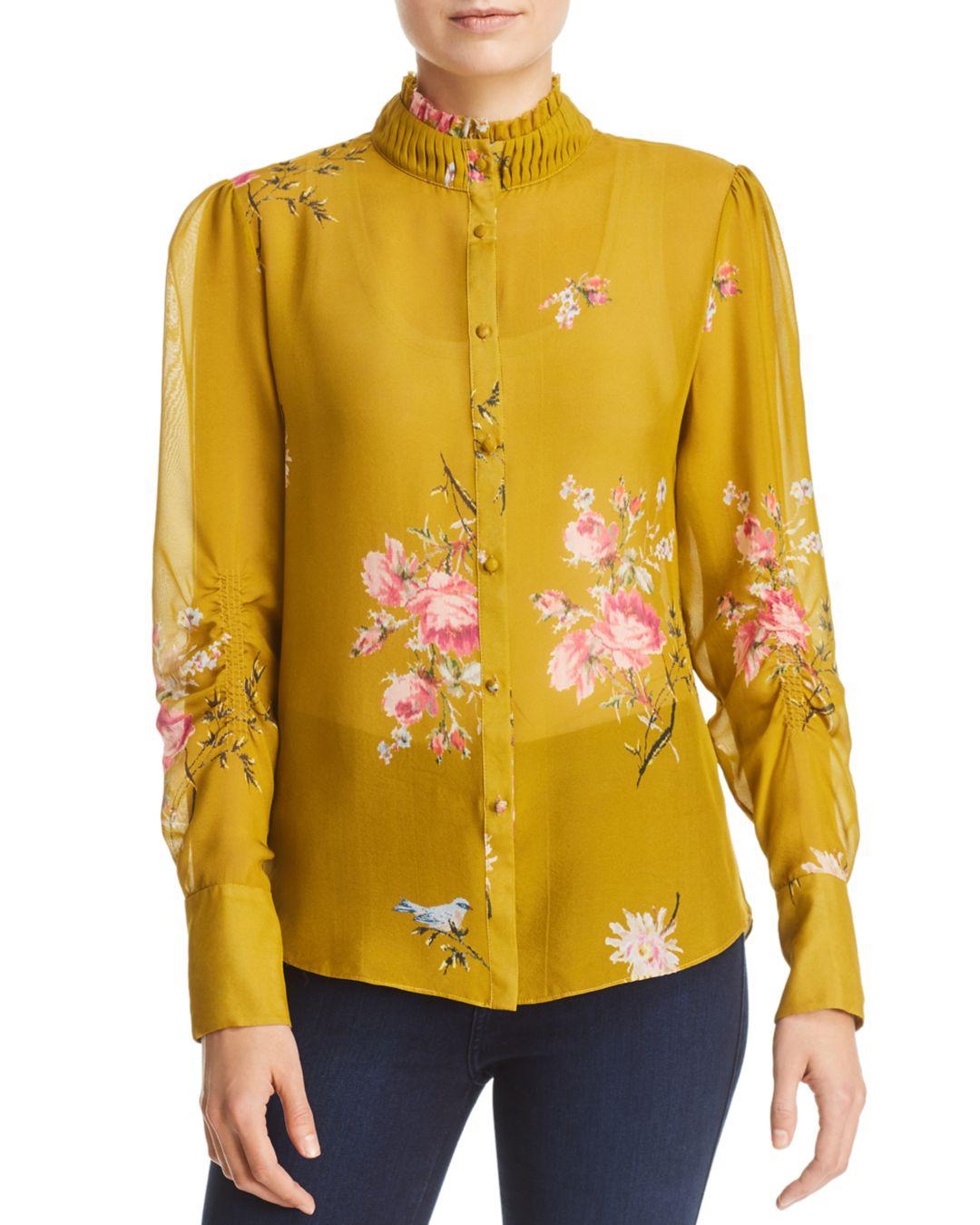 joie elzie silk floral blouse