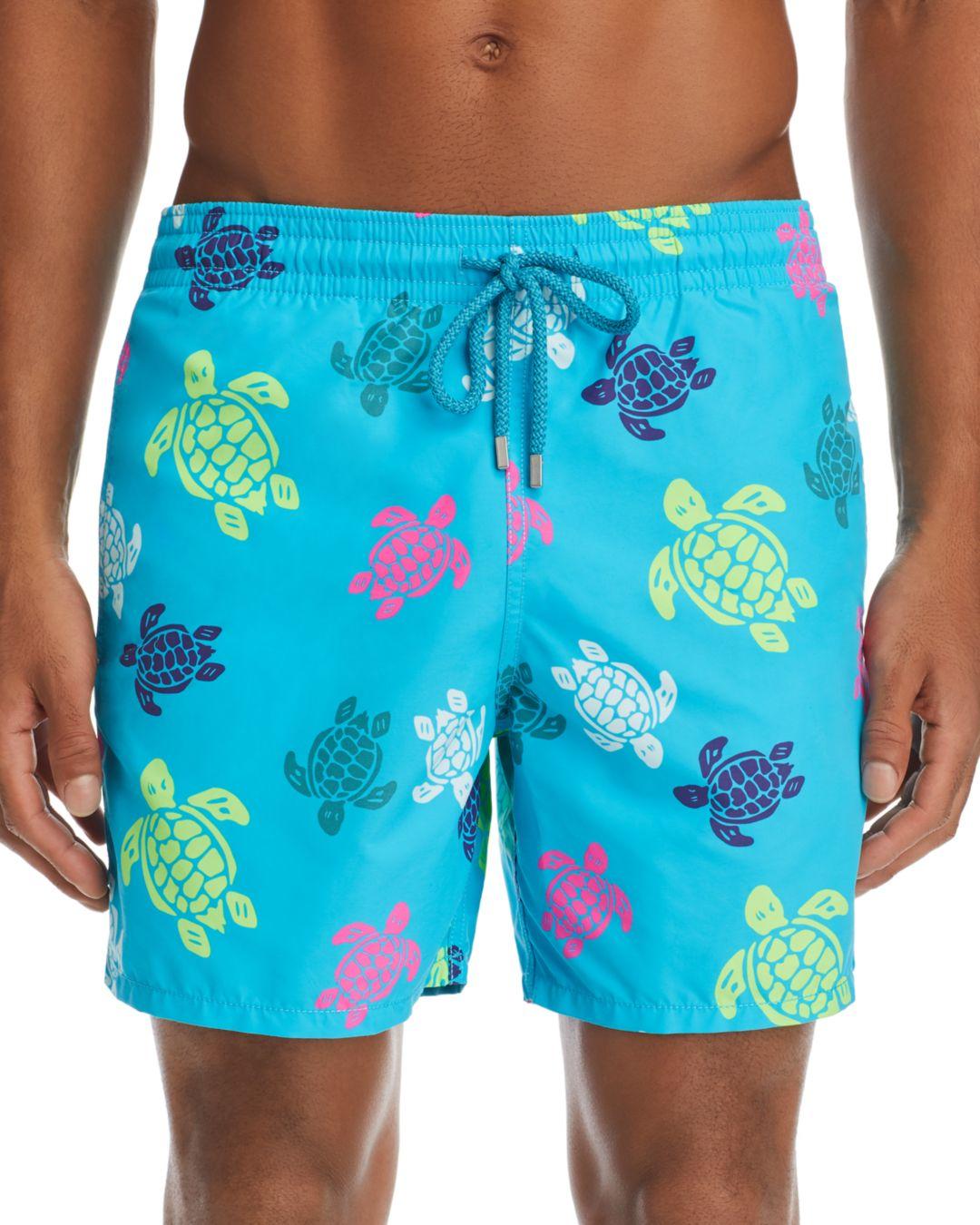 Vilebrequin Moorea Multicolored Turtle Print Swim Shorts in Blue for Men |  Lyst