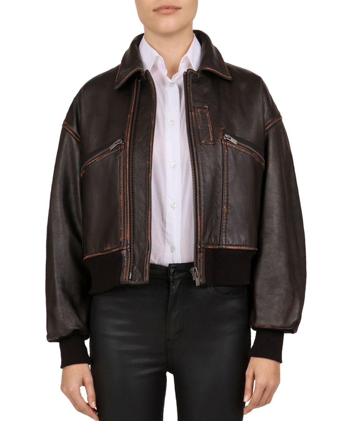 kooples leather bomber jacket