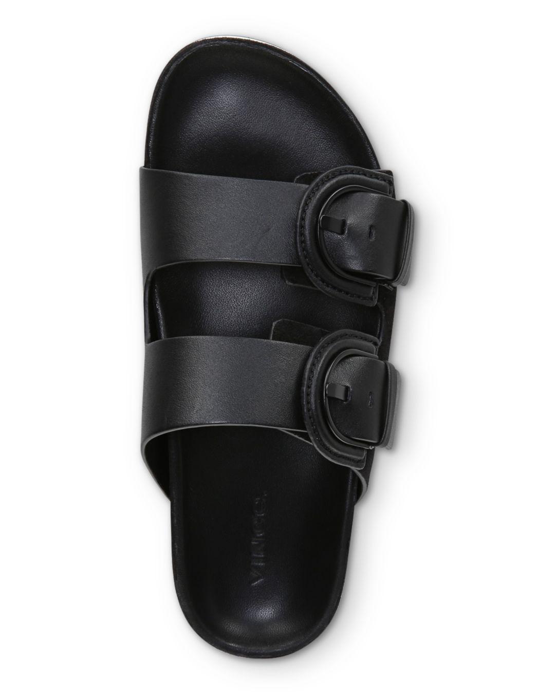 vince women's glyn double buckle slide sandals