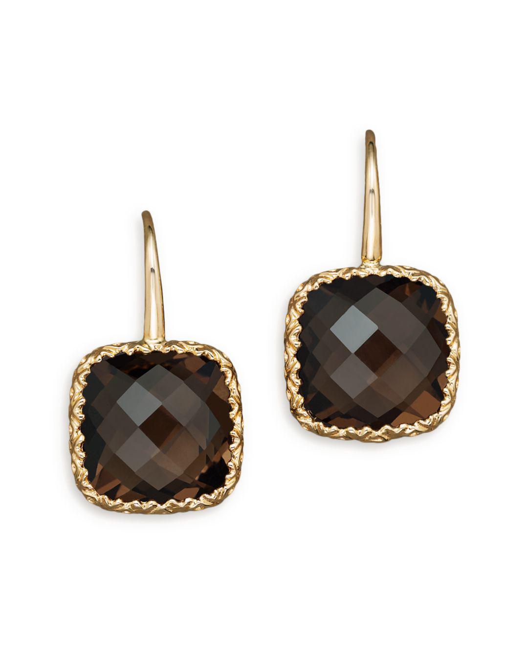 14k White Gold And Smoky Quartz Earrings 14k White Gold And Smoky Quartz Earrings