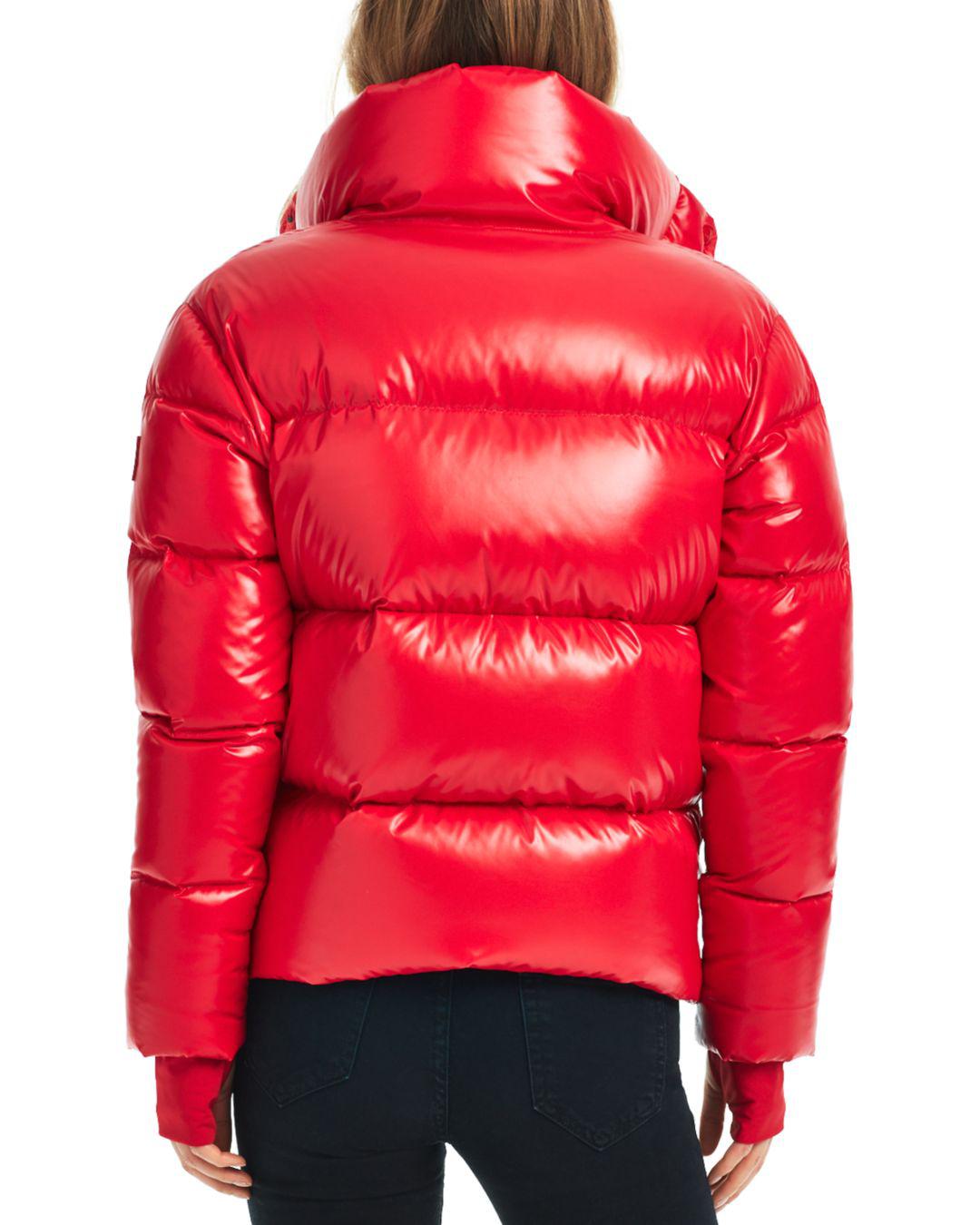 sam red puffer jacket