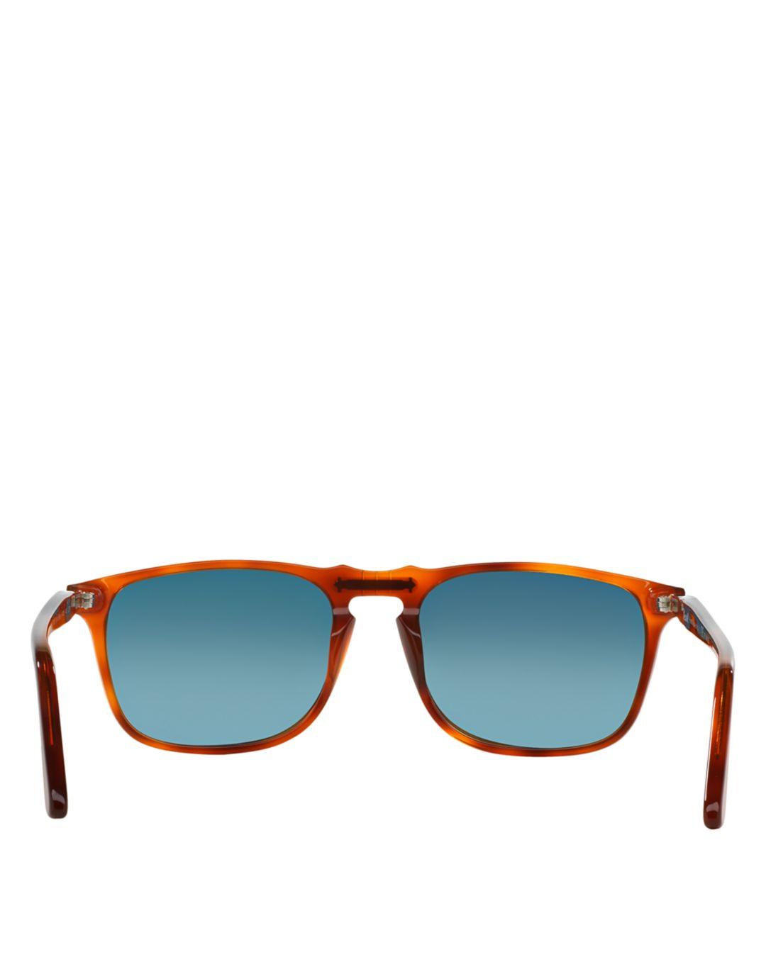 Persol Polarized Square Sunglasses in Blue | Lyst
