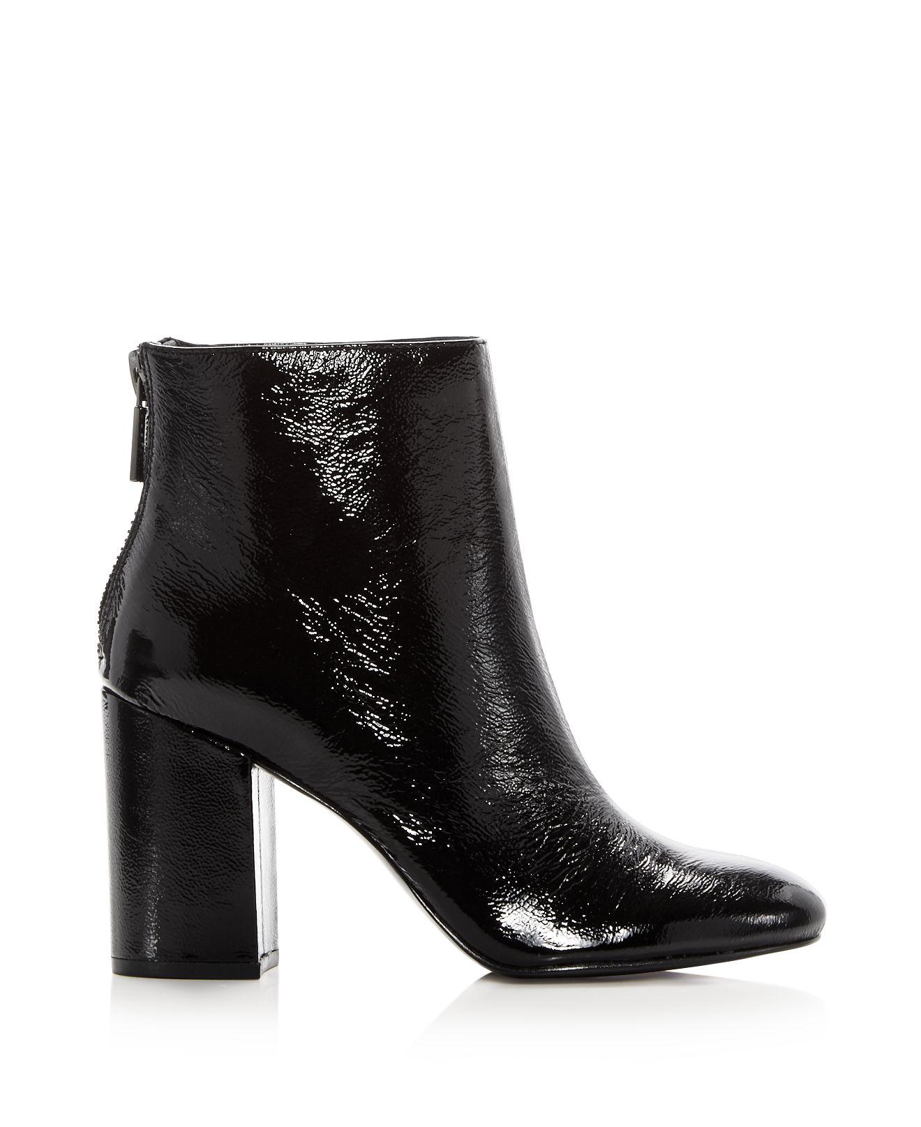 Kenneth Cole Women's Caylee Patent Leather High Block Heel Booties in ...