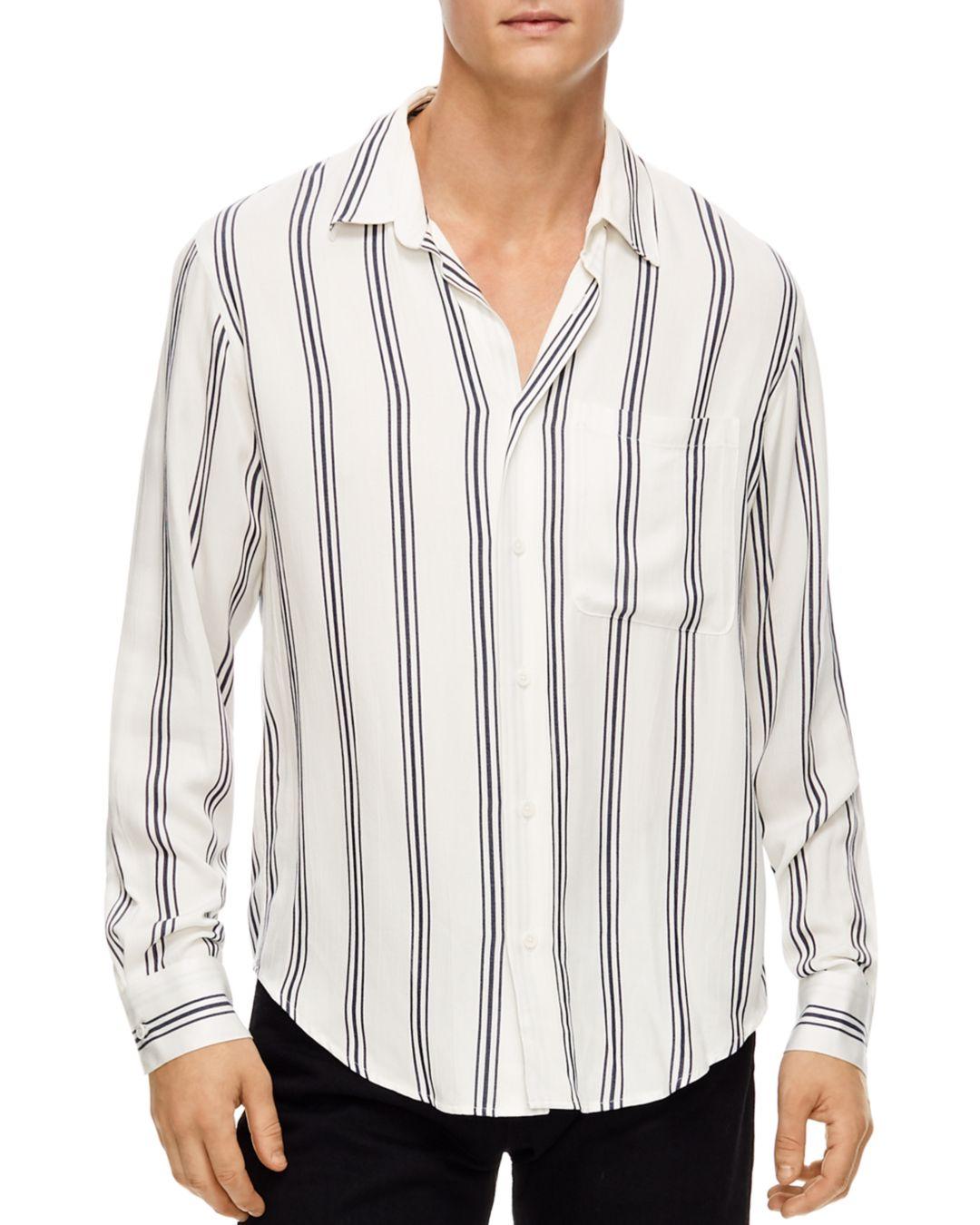 Sandro Flow Striped Slim Fit Button - Down Shirt in Ecru (White 