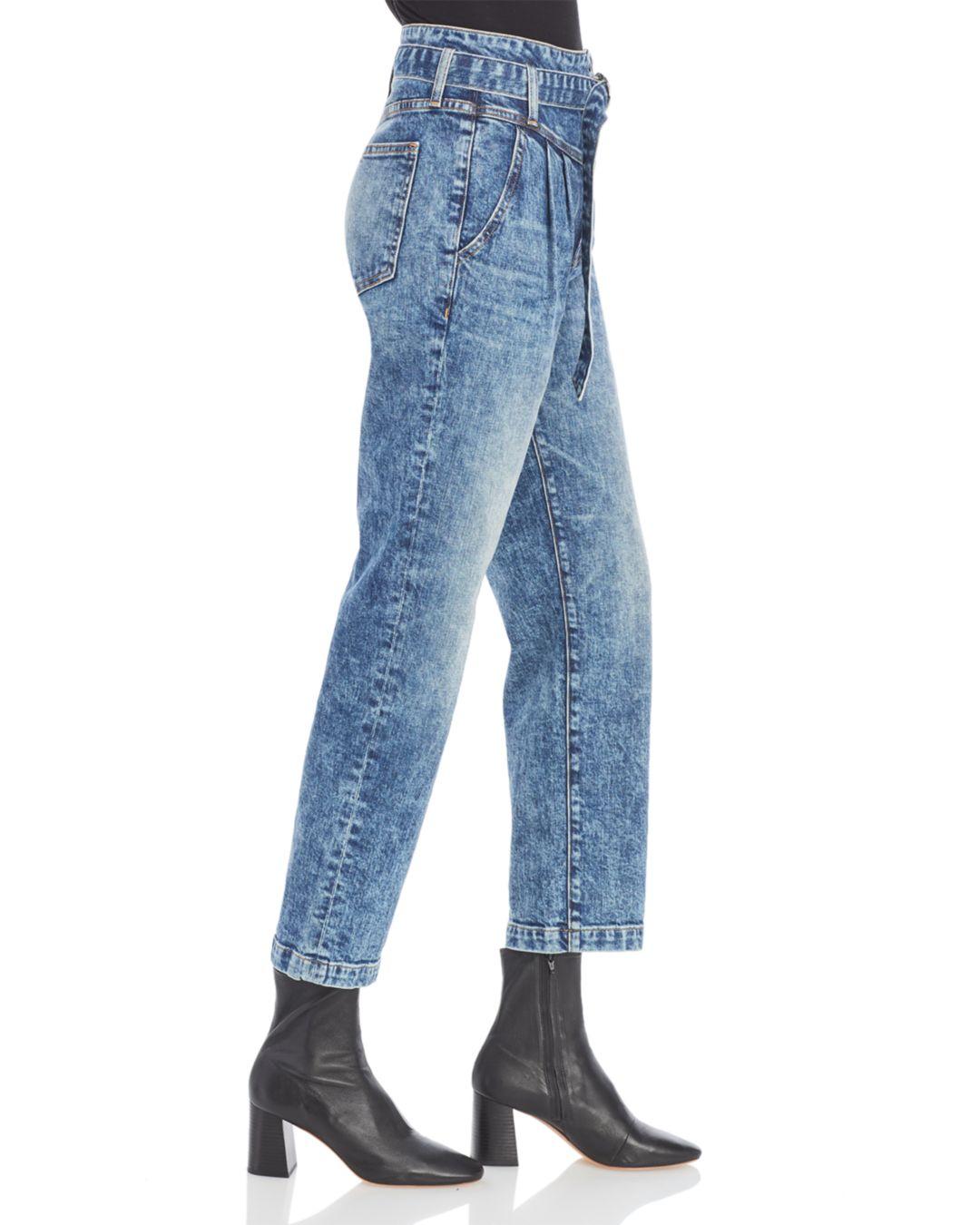 Women belted pleated jeans Clearance