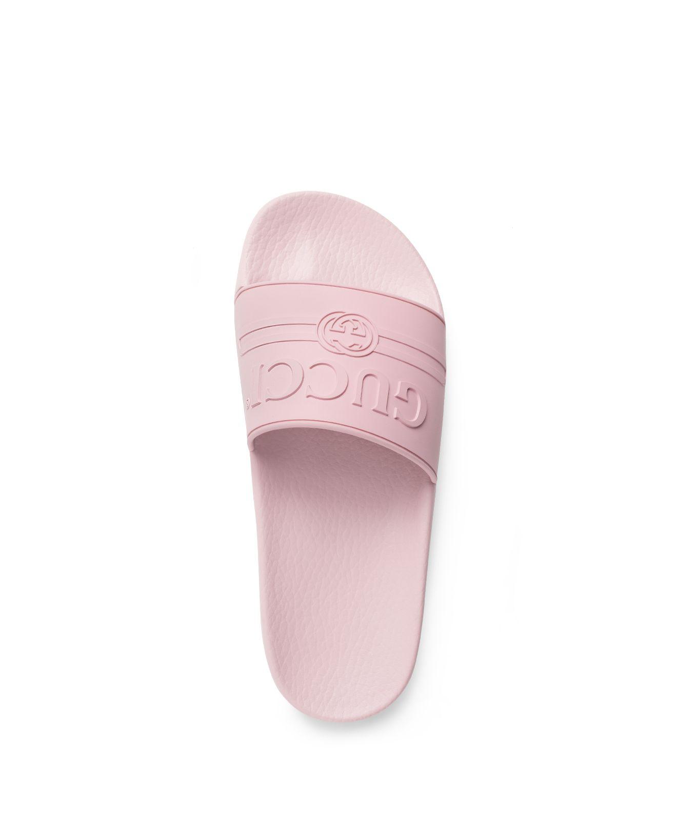 Gucci Women's Logo Slide Sandals in Pink | Lyst
